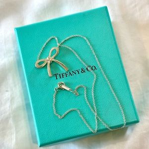 Tiffany & Co. Bow Necklace + Box + Pouch